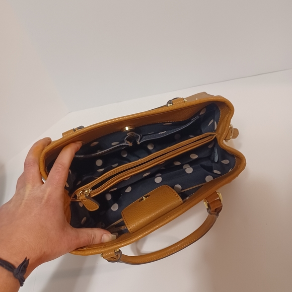 Anne Klein Purse Never Used Tan Cream Gold Accent Hardware Missing Long Strap - Picture 5 of 11